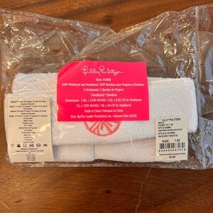Lilly Pulitzer White Wristband and Headband Set